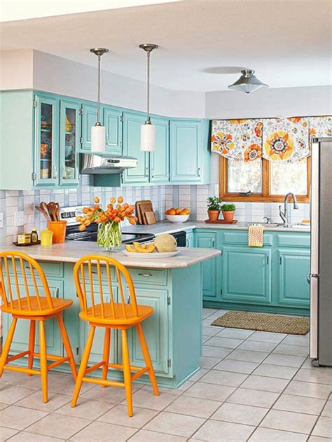35+ Stunning Bright Colorful Kitchen Design Ideas | Kitchen colour