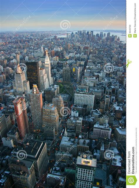 Aerial View Over Lower Manhattan New York Stock Photo