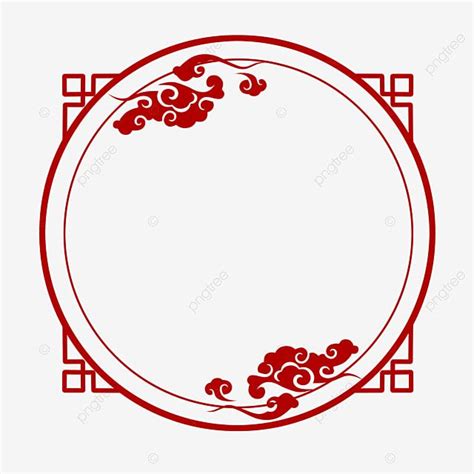 Round Flower Border Clipart Vector Chinese Style Vector Round Border