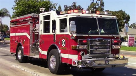 Santa Fe Springs Fire Rescue Squad 841 And Engine 84 Responding Youtube