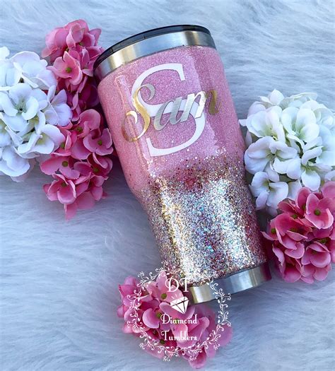 Pink glitter tumbler gold ombre | Etsy | Glitter tumbler, Glitter tumbler cups, Custom tumbler cups