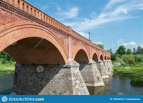 Old Ancient Red Brick Bridge With Arches Stock Photo Image Of Bridge