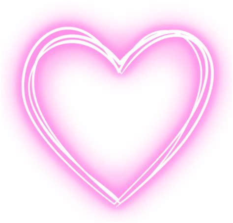 Download Pinkheart Pink Heart Neon Glow Neonpink Нарисованное