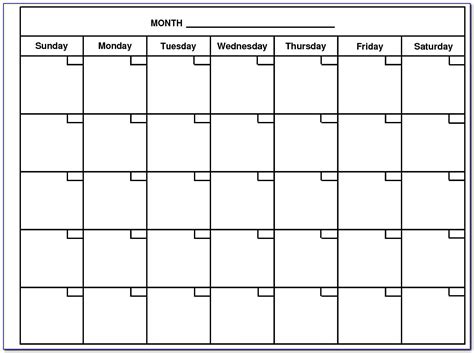 Blank Year Calendar Word Template