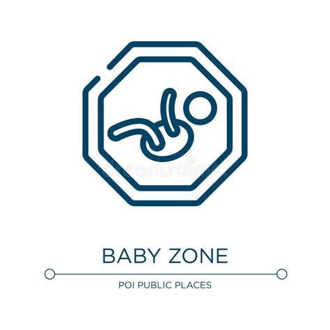 Baby Zone Outline Icon Isolated Line Vector Illustration From People