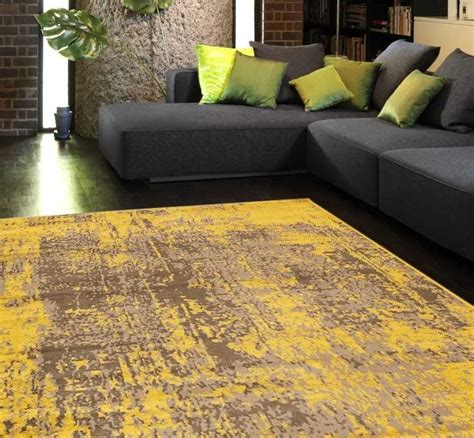 Revive Re11 Mustard Rugs Modern Rugs Yellow Decor Living Room