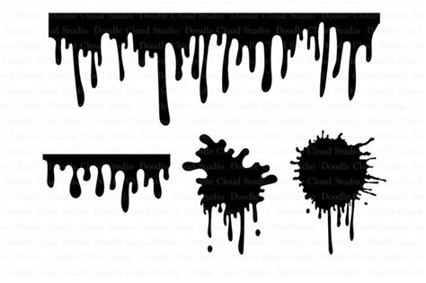 Paint Stains Svg Dripping Paint Splatter Svg Dripping Liquid Files For Silhouette Cameo And