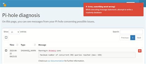 Error When Deleting Notification Help Pi Hole Userspace