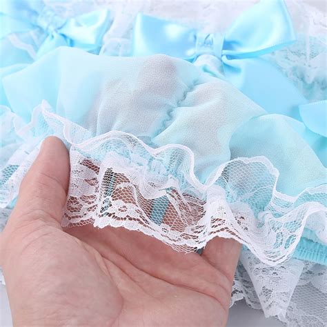 Men Ruffled Lace Sheer Chiffon Sissy Sexy Lingerie Underwear Set Sleeveless Crop Top And Skirted
