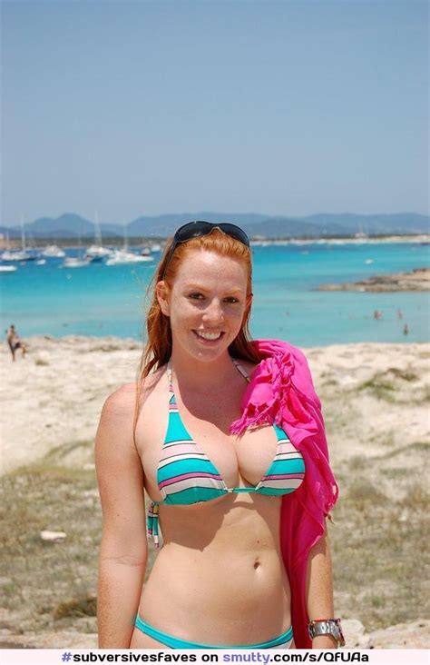 Beach Bikini Nn Nonnude Cleavage Redhead Freckles