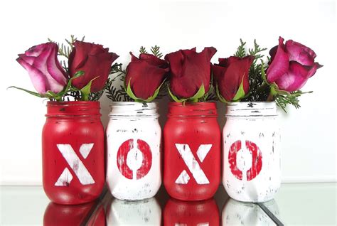 Valentines Day Decor Mason Jar Home Decor Festive Home Etsy Diy