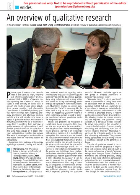 The results might suggest that x. (PDF) An overview of qualitative research: Part 1