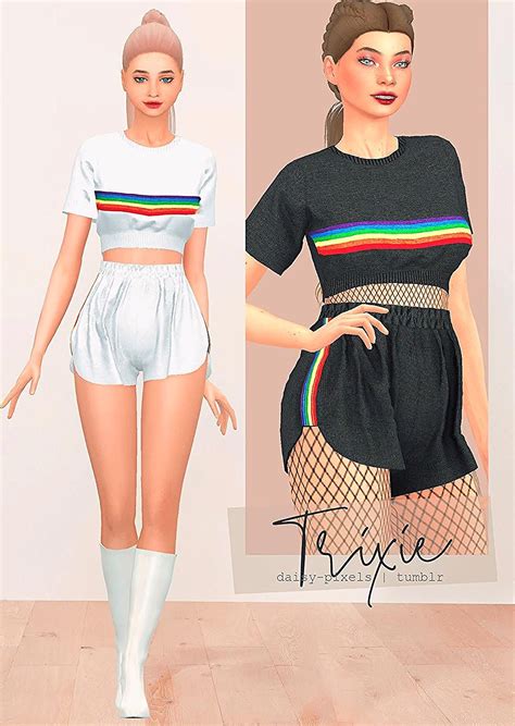 Sims 4 Cc Custom Content Clothing Trixie Set Happy Pride Month