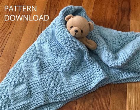 Swaddling Squares Knit Baby Blanket Pattern Pdf Download Etsy