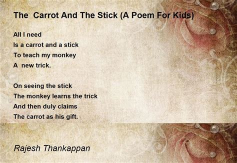 The Carrot And The Stick A Poem For Kids The Carrot And The Stick
