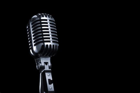 Generic Vintage Microphone On A Black Background Stock Photo Download