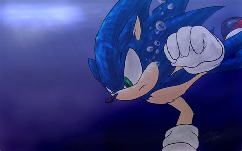 Sonic Swimming By Feniiku On Deviantart Sonic Hedgehog Art Sonic