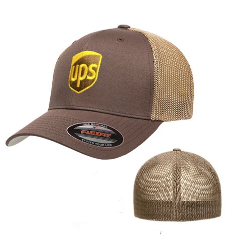 Ups Embroidered Mesh Snapback Yupoong Adjustable Trucker Brown Hat