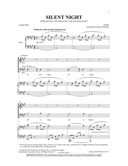 Silent night is a difficult melody with a range greater than the ten fingers, and piano books tend to have younger students cross the left hand over the right hand in. Silent Night | Digital sheet music, Sheet music, Music