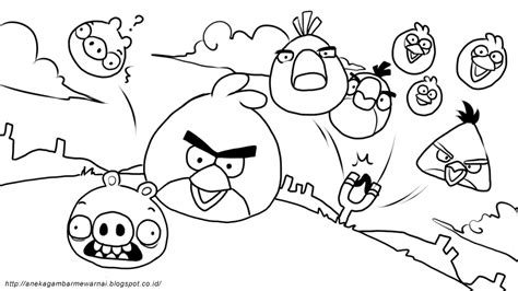 Gambar Mewarnai Angry Birds Untuk Anak Paud Dan Tk