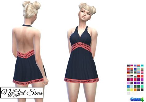 V Back Halter Dress At Nygirl Sims Sims 4 Updates
