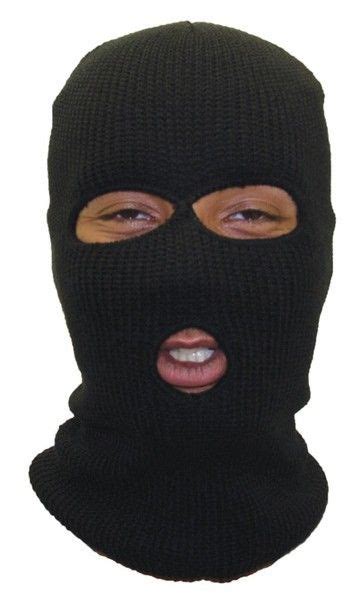 Three Hole Knit Ski Mask Black 3056 Ski Mask Mask