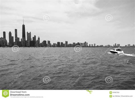 Chicago Downtown Skyline View From A Boat Editorial Photography Image Of Boat Aerial 97667252