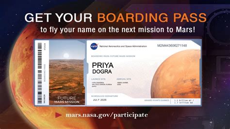 NASA Boarding Pass Mars Future Mars Mission 2026 YouTube