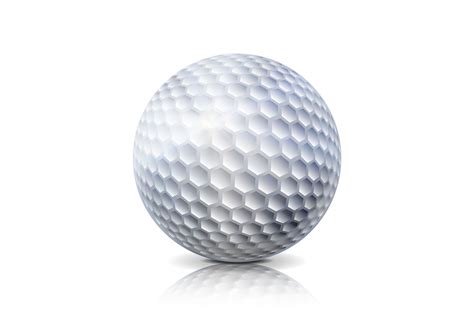 Realistic Golf Ball Isolated On White Background Traditional Classic