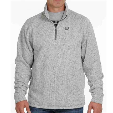 Cinch Mens 14 Zip Sweater Grey Big And Tall