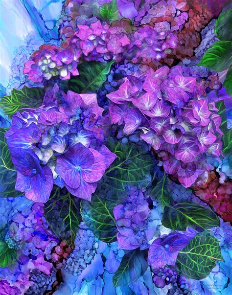 Easy mobile checkout · quick & easy checkout · fresh from the fields Wild Hydrangeas Mixed Media by Carol Cavalaris