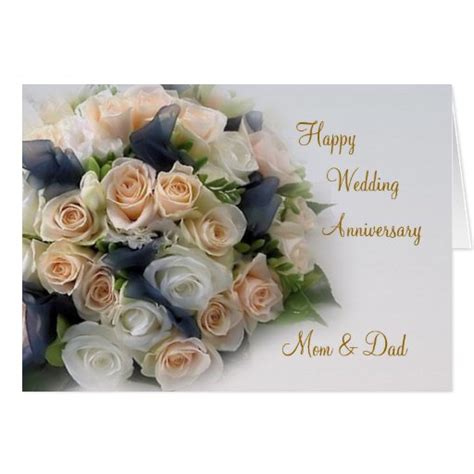 Happy wedding anniversary mom and dad. Roses, Wedding Anniversary Card for Mom and Dad | Zazzle