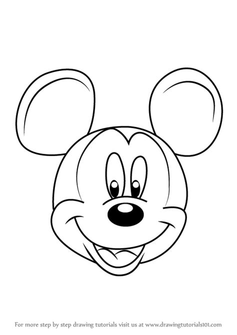 Step By Step How To Draw Mickey Mouse Face From Mickey Mouse Clubhouse