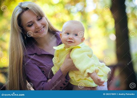 Mother With Baby In Park Stock Image Image Of Care Beautiful 28227809