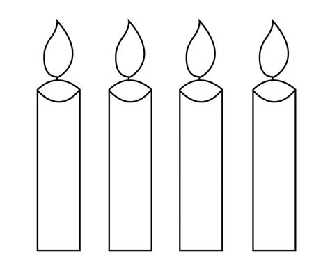 Candle Coloring Page For Your Little Ones: Birthday, Christmas, simple