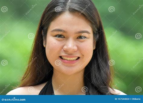 A Smiling Beautiful Filipina Female Stock Photo Image Of Females Good