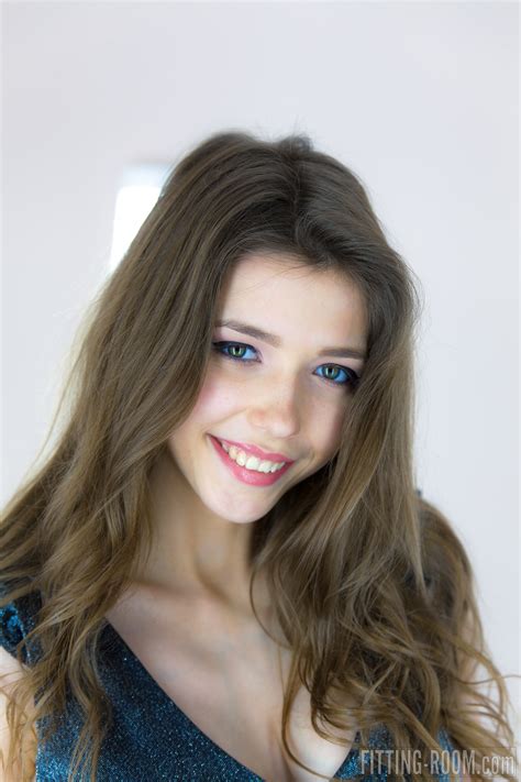 Mila Azul Smiling Brunette Women Ukrainian Blue Eyes Long Hair