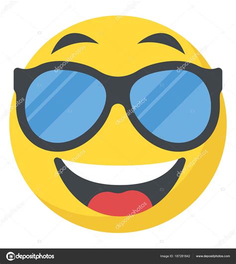 Cool Smiley Face Happy Emoji — Stock Vector © Vectorspoint 187281842