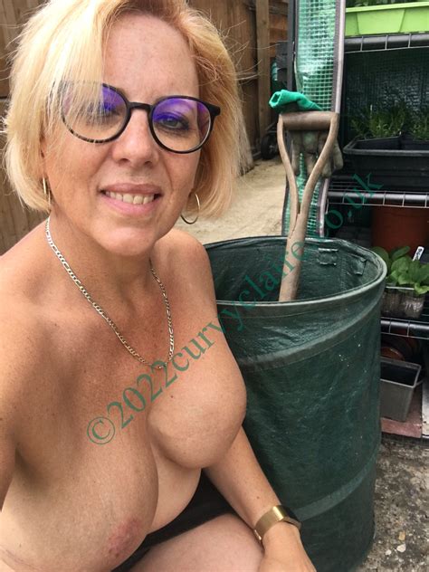 TW Pornstars Curvy Claire Twitter Topless Gardening Today AM Jun