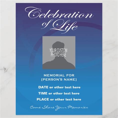 Celebration Of Life Blue Circles Invitation Flyer