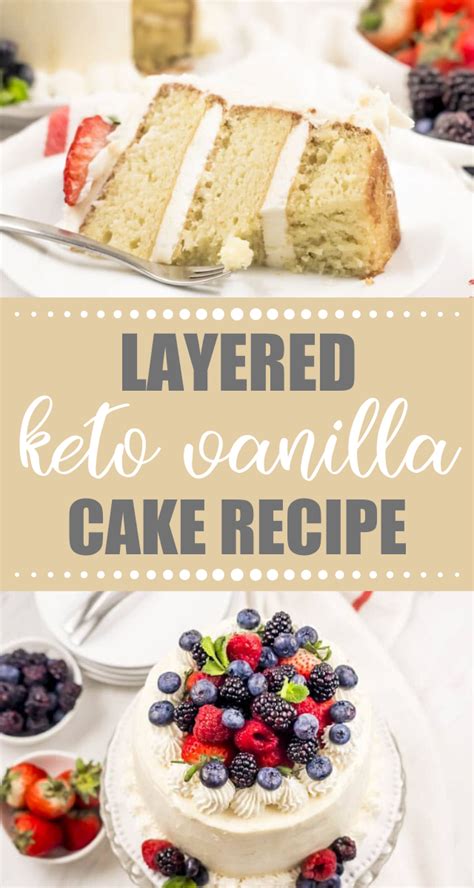 Layered Keto Vanilla Cake Keto Birthday Cake Vanilla Cake Keto