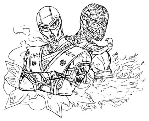 Sub Zero com desenhos de escorpião para colorir Mortal Kombat para colorir desenhos para