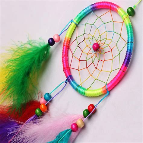 Handmade Rainbow Dreamcatcher Dream Catcher Craft Dream Catcher