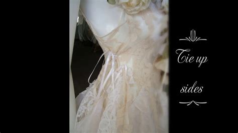 Cream And White Tattered Lace Wedding Dress Youtube