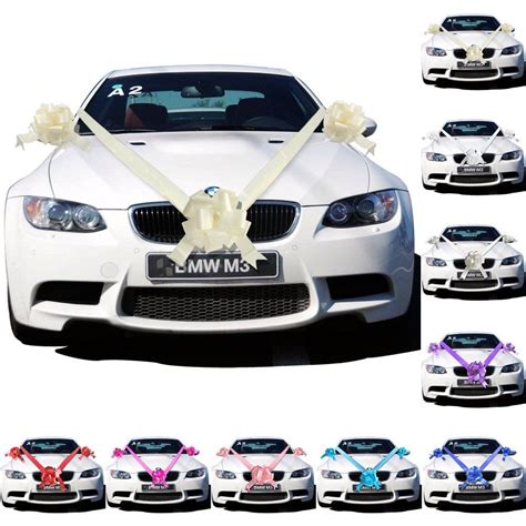 3 Bows 7 metres Ribbon Wedding Car Ribbon Decoration Kit Large Bows