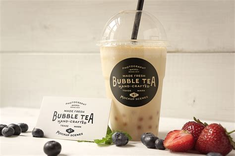 bubble tea branding psd mockup  behance