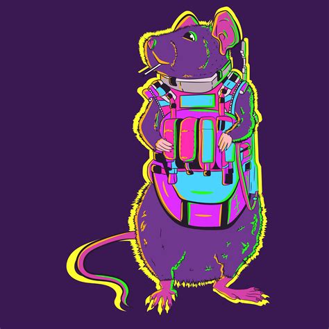 I Commissioned Uaa2batterys Rat Sketch To Be Coloured In Neon For A