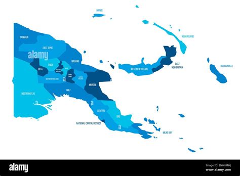 Papua New Guinea Political Map Of Administrative Divisions Provinces