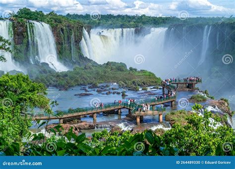 Iguazu Falls On The Border Of Brazil And Argentina In South America