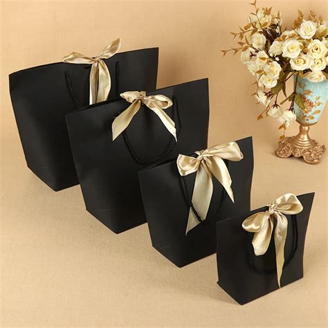 5pcspack Favor Bow Ribbon T Bag Recyclable Diy Paper Bags For